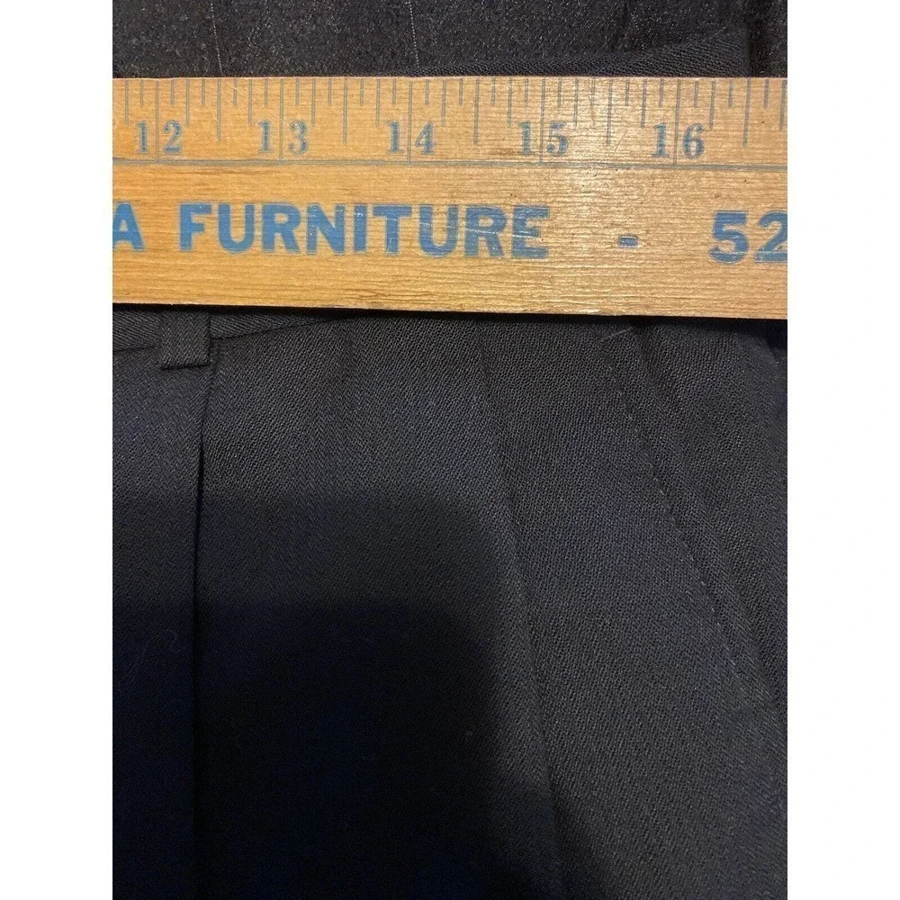 Stafford Suit Mens 40S Jacket 35x28 Pants Black Wool 2 Piece 3 Button 90s